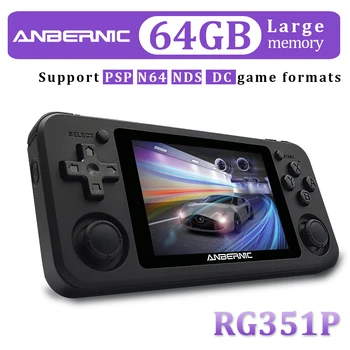 

ANBERNIC RG351 RG350P RG350M Retro Game Video game IPS Screen Built-in 2400 games console portable handheld PS1 RG351P RG351 64G