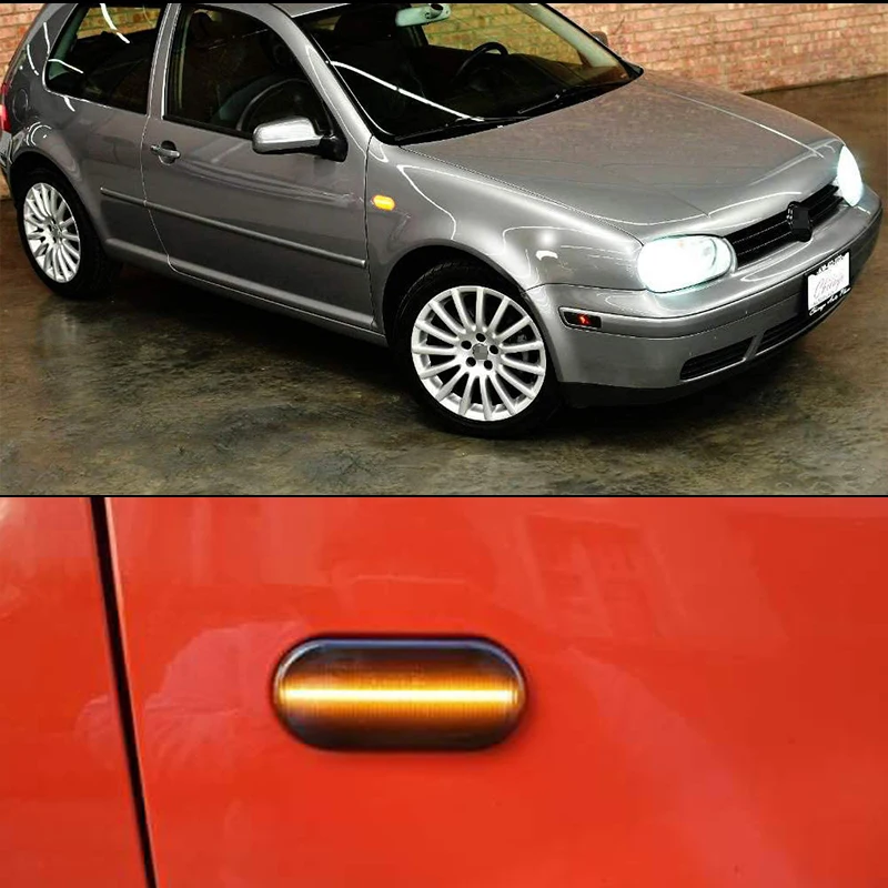 2pieces Led Dynamic Side Marker Turn Signal Light For Volkswagen VW Bora Golf 3