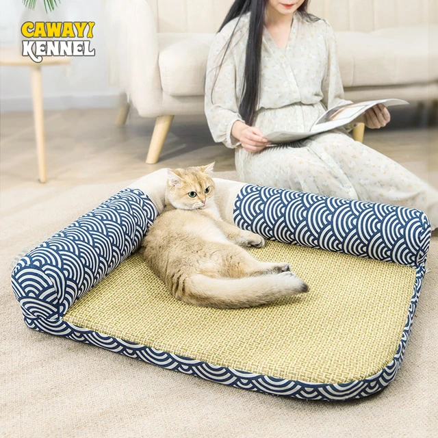 Dog Bed Summer Double Sided Rattan Pet Cooling Matfor Small and Medium Dogs  Mattress Cat Blanket Ice Silk Cool Bed Pet Supplies - AliExpress