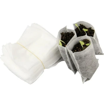 

100PCS Non-woven Nursery Bags Plant Grow Bags Fabric Seedling Bags Eco-Friendly Planting Bags Biodegradable