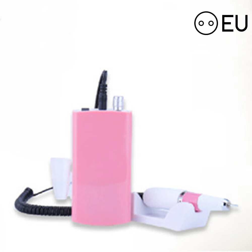 Pink EU Дрель для ногтей портативное перезаряжаемое оборудование для дизайна ногтей Электрический шлифовальный аппарат для маникюра женский инструмент для нейл-арта - Цвет: Pink EU