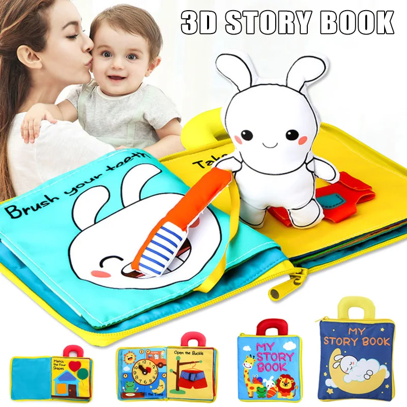 3D истории книга обучающая тканевая книга обучения чтению портативный подарок для детей Детские BM88