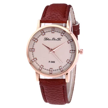 

Elegant Women Waches Couple Business Watches with PU Leather Strap Round Dial Fashion Gifts LL@17