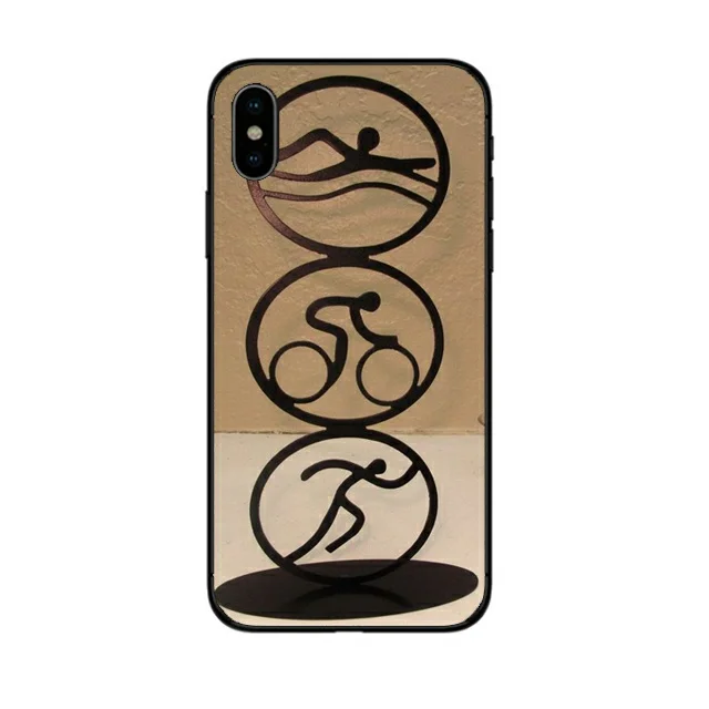 Триатлон Ironman логотип плавать велосипед марафон задняя крышка для iPhone 6 6s 7 8 Plus 5 5S