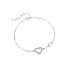 Настоящее 925 пробы, серебро, циркон, сердце, милый браслет, романтическое ювелирное изделие для женщин, Романтические Аксессуары для свадебной вечеринки