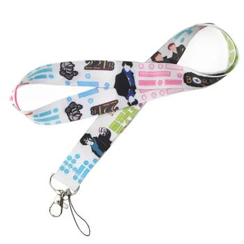 

20pcs/lot Mobile Phone Lanyard TV Show Sherlock Key String ID Card Badge Neck Strap Creative Camera Key Strap Lanyard AT1114
