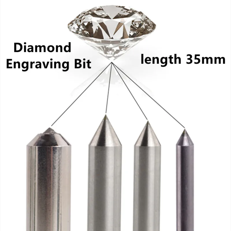 2pcs Mini Diamond Engraving Bit 35mm Carving Pen Point Tools Cnc Milling Cutter 90 degree Circuit Board Metal Stone 2pcs hanging boards air conditioner internal unit thickened universal hanging board plate bracket holder air conditioning parts