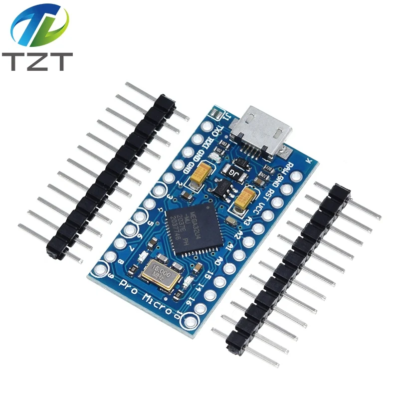 TZT Pro Micro ATmega32U4 5 в 16 МГц Замена ATmega328 для Arduino Mini с 2 рядным штырьковым разъемом Leonardo