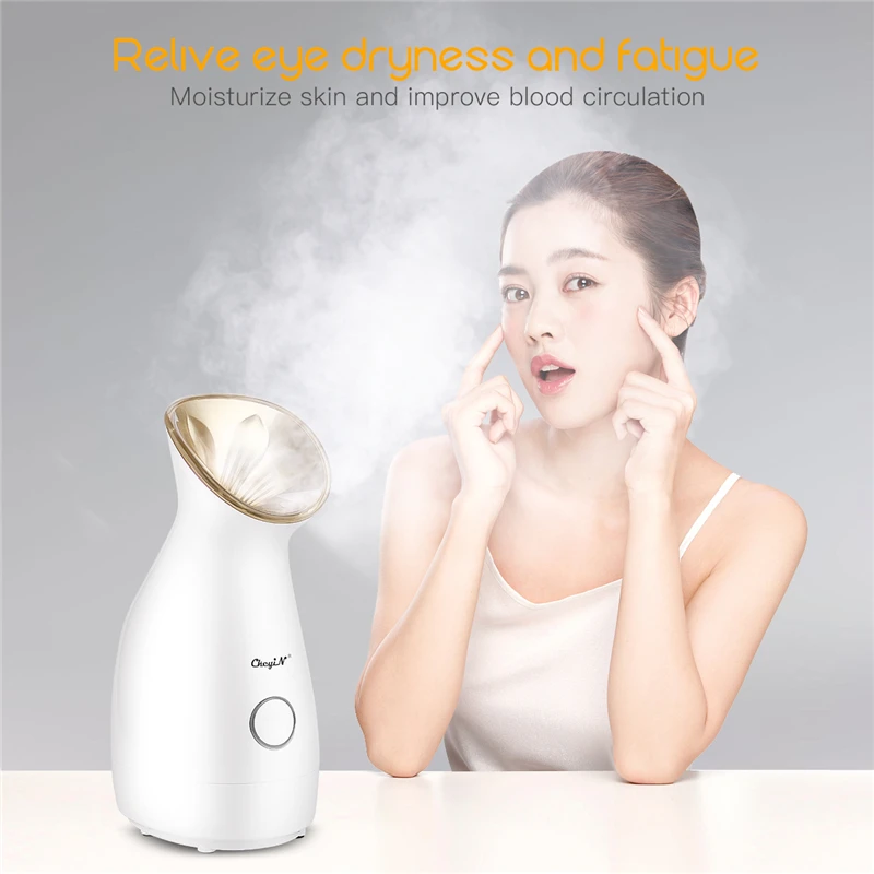 

Household Fruit Vegetable Face Steamer Cool Warm Steam Sprayer 70ML Nano Spray Mester 2 Modes Lights Face Humidifier Moisturizer