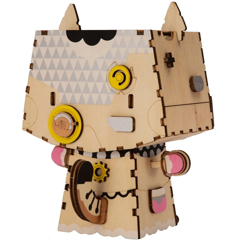 Robotime 3D деревянный котенок игра-головоломка Креативный цветочный горшок коробка для хранения держатель ручки Модель Строительный комплект