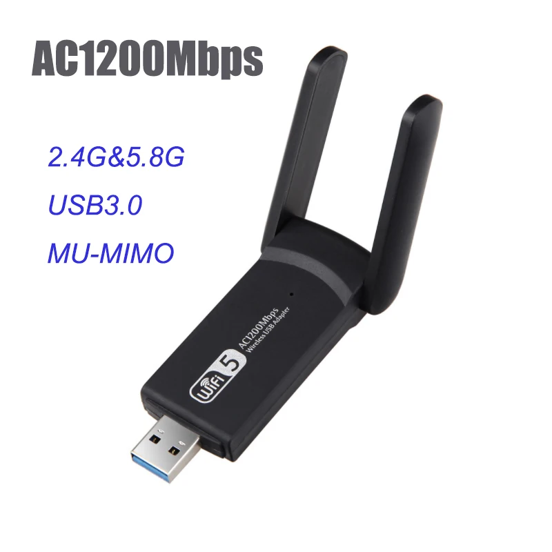 TEROW Wifi5 AC1200Mbps Wifi 2 Băng Tần 5GHz 2.4Ghz 802.11AC RTL8812BU Ăng Ten Wifi Dongle Mạng Dành Cho Laptop máy Tính Để Bàn network adapter