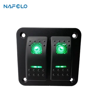 

2 Gang Rocker Switch Panel 12-24V LED Waterproof Switch Panel Circuit Breaker for Car Marine Boat Camper Caravans Travel Trailer