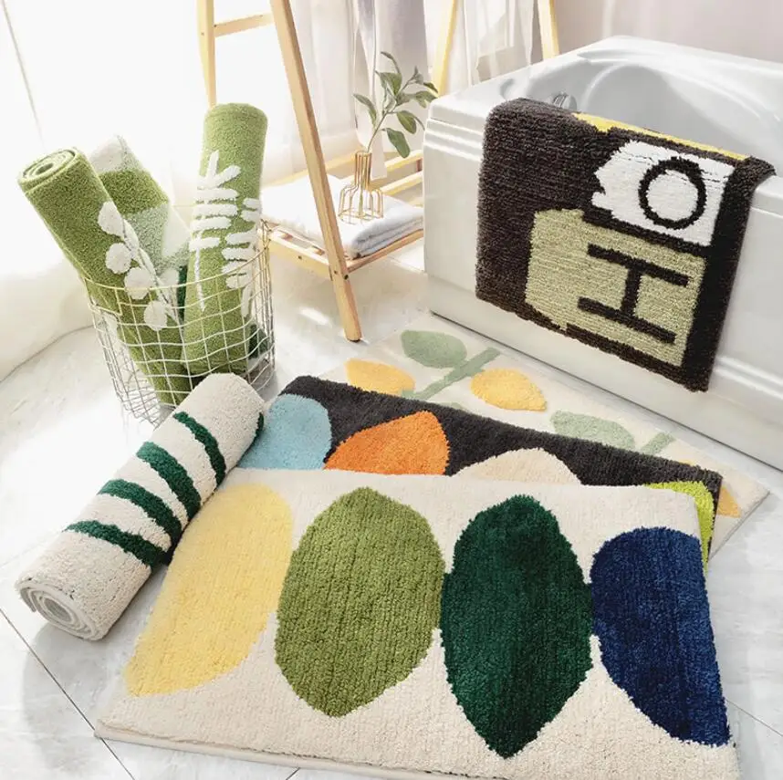 Скандинавский супер впитывающий дверной коврик килим толстый нескользящий дверной коврик для входной двери внутри пола ванная комната грязезащитный хлопковый входной коврик