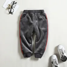 Зимняя детская одежда; стиль; спортивные брюки для девочек в Корейском стиле с начесом и толстой подкладкой; брюки для мальчиков; Детские хлопковые брюки