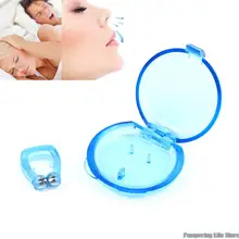 

Silicone Magnetische Anti Snore Stop Snurken Nose Clip Sleep Lade Slapen Aid Ademen Apneu Guard Night Anti Ronco Met Case