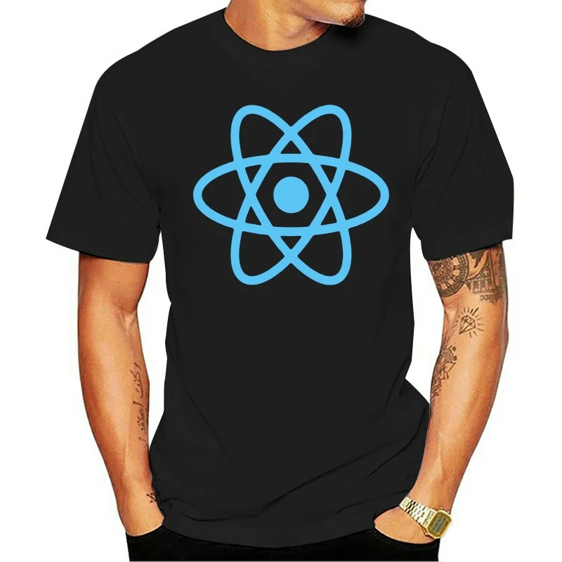 

Men tshirt ReactJS React.js Official Logo JavaScript Framework T Shirt Unisex T Shirt Printed T-Shirt tees top