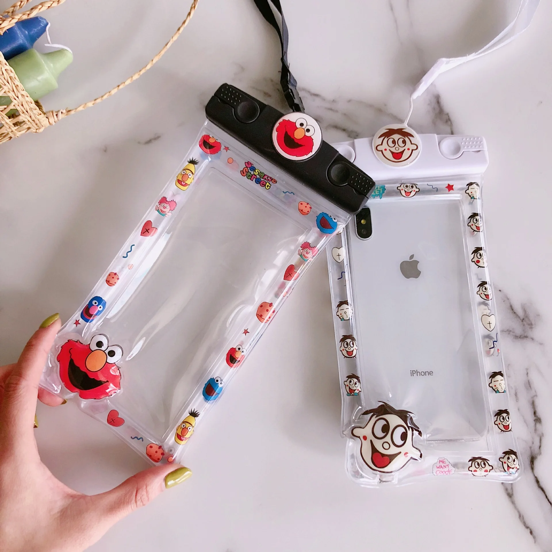 Прозрачный iphone xsmax мультфильм Подушка безопасности подводное плавание мобильный телефон Водонепроницаемая сумка Apple Универсальный сенсорный экран водонепроницаемый чехол