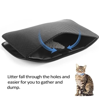 

Waterproof Pet Cat Litter Mat Foldable EVA Double-Layer Cats Mat Bottom Non-slip Pet Litter Cat Mat Layer Pet Litter Catcher Mat