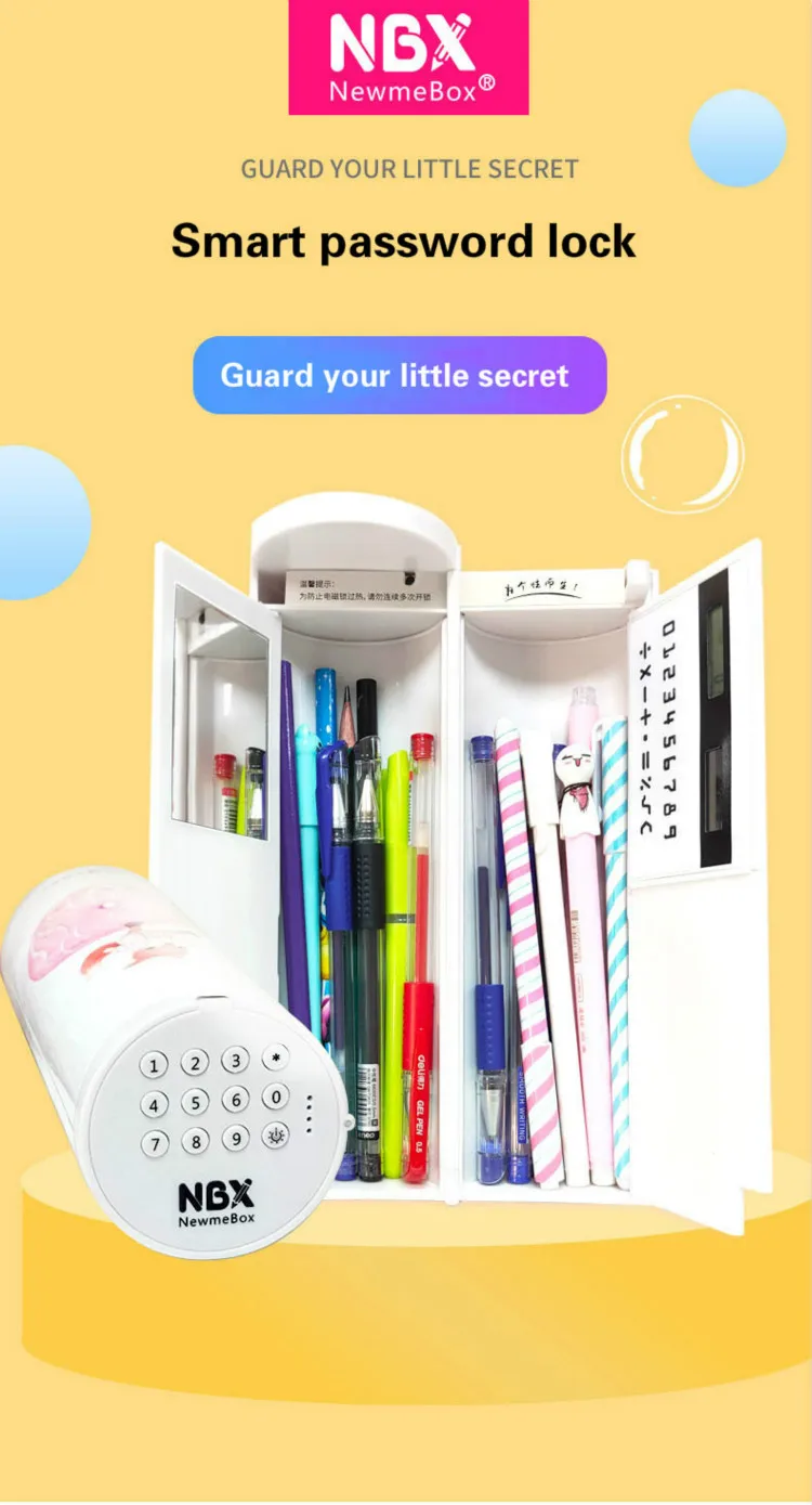 trousse crayons multifonction avec mot de calculatrice de charge boîte stylos de grande fournitures de papeterie scolaire pour garçons et nouvelle collection