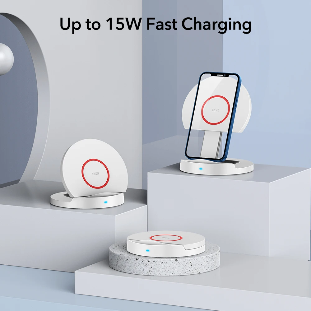 ESR 15W Wireless Charger For iPhone 13 12 Pro Max Phone Stand Fast Charging  Qi Charger for Samsung Note 20/10 S21 Ultra