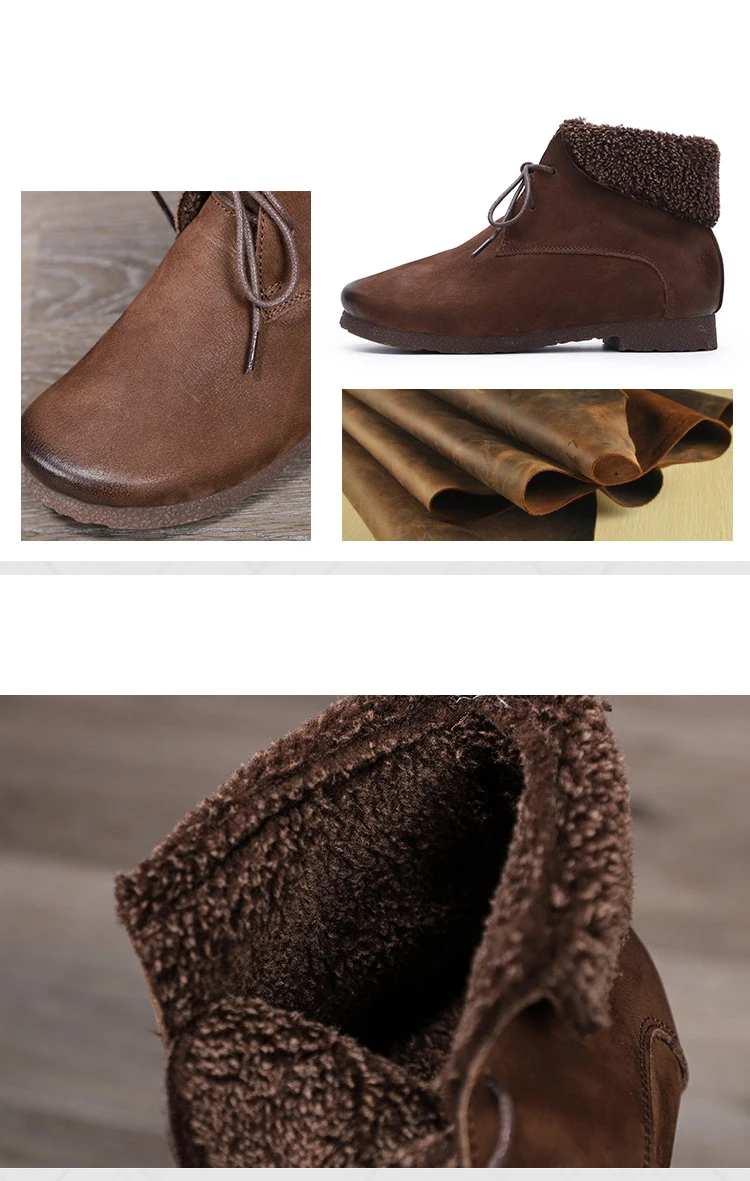 VALLU/зимние ботинки; коллекция года; зимняя женская обувь; ботильоны из натуральной кожи ручной работы на шнуровке; мягкие удобные женские теплые ботинки на плоской подошве