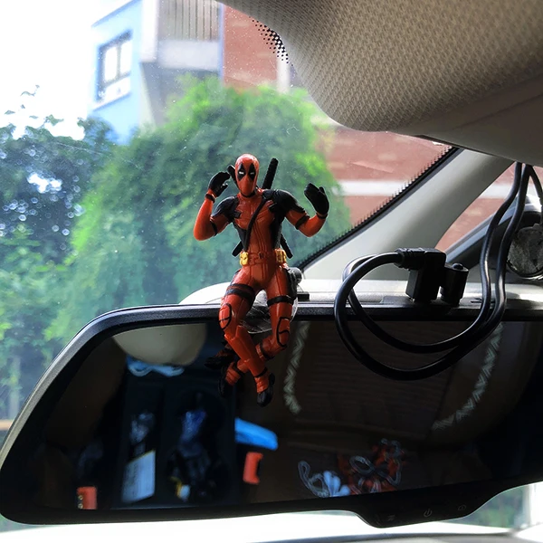 Disney Anime Car Interior Decoration Mini Figure Deadpool Center Console Rearview Mirror Decoration For Car Products Accessories as picture
