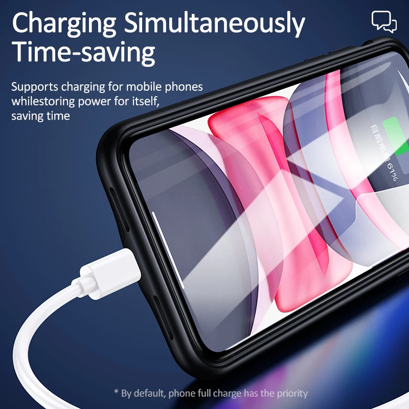 USAMS для iPhone 11 Pro Max, чехол для зарядного устройства, чехол для внешней зарядки, внешний аккумулятор, резервный аккумулятор, чехол для зарядного устройства для iPhone11