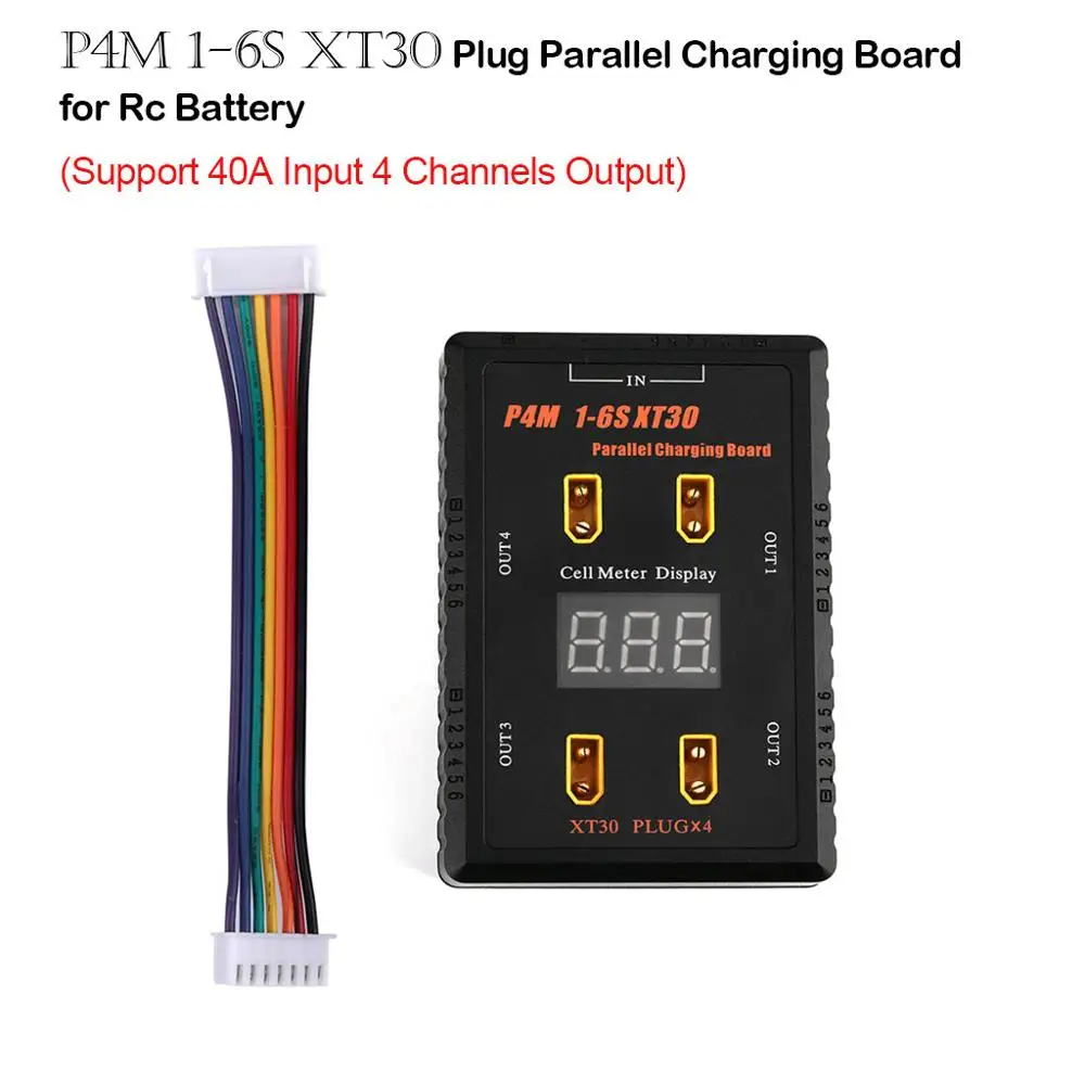 Параллельная зарядная плата P4M 1-6S XT30 с поддержкой входного сигнала 40 А 4-канальный