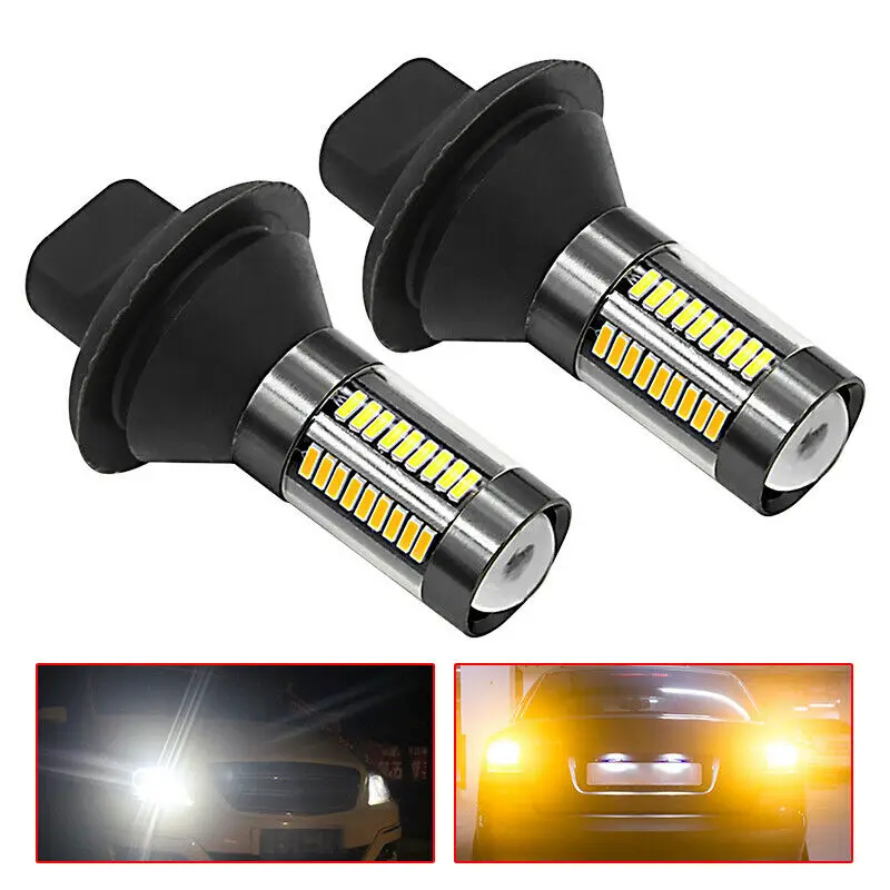 2x1156 BAU15S 66 SMD светодиодный светильник Canbus Switchback Белый DRL& Янтарный указатель поворота