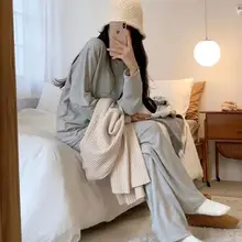 Fernan Loungewear Casual Pajamas for Women Autumn Brief Lazy Sports Style Pijama Set Woman 2 Piece Sleepwear Long Sleeve Pyjamas