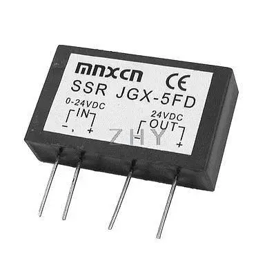 

JGX-5FD Input DC 0-24V Output DC24V SSR PCB Solid State Relay Black
