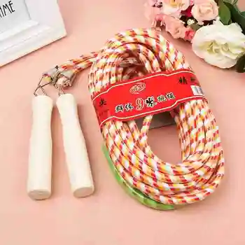 

Super Long Group Skipping Rope Wooden Handle Jumping Rope Outdoor Sports Skipping Rope Fitness Training Equipment 5m 7m 9m 10m