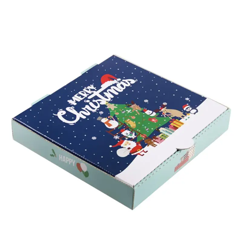 10 pack 9inch 10inch Christmas Pizza Boxes Take Out Containers Packing Boxes 634E