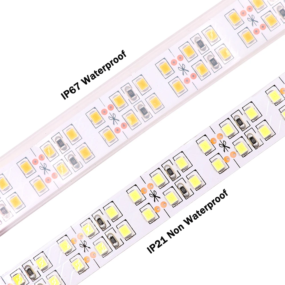 5M SMD2835 Светодиодные ленты светильник 12V 24V 480 светодиодный s/М гибкий светодиодный лента Водонепроницаемый светодиодный веревочкой двухрядный светодиодный светильник полосы украшения