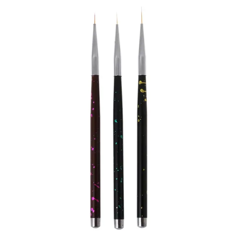 3PCS Nail Art Design Pen Painting Nails Supplies Dotting Brush Set Manicure DIY Tools
