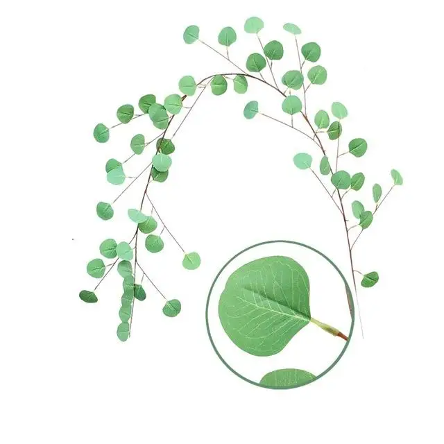 Light Green 170cm Искусственный эвкалипт стена из виноградных лоз Декор Искусственный шелк эвкалипт ротанга зелень плюща венок свадебное украшение искусственное растение - Color: Light Green 170cm