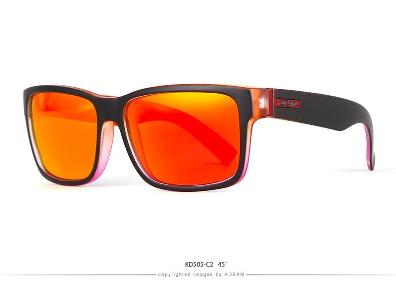 KDEAM для мужчин поляризационные солнцезащитные очки спортивные сумасшедшие цвета солнцезащитные очки Elmore Блокировка-УФ-оттенки с коробкой