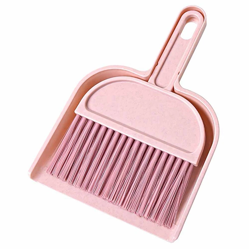 Pink Новая модная Мини Настольная развертка Чистящая Щетка малая метла многофункциональная может быть висячая настольная совок набор горячей продажи - Цвет: Pink