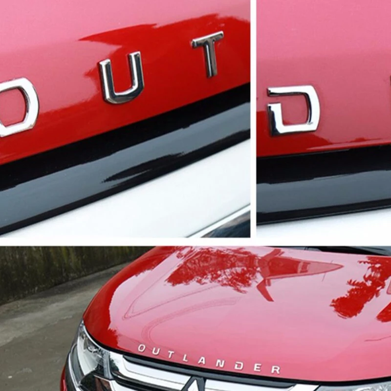 Нержавеющая сталь Тонкий Outlander текст 3D письмо наклейка Накладка для Mitsubishi Outlander 2013