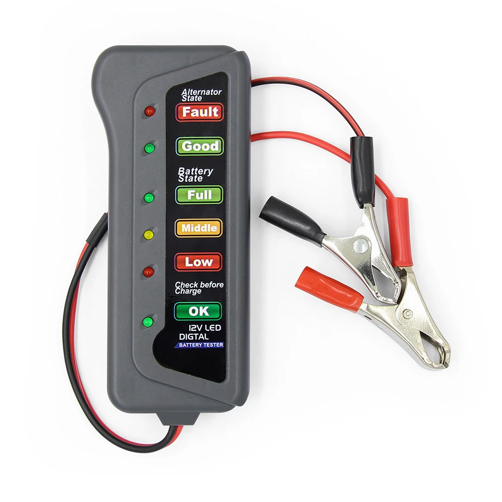 Автомобильный диагностический инструмент 12 В автоматический тестер батареи для автомобиля тестер батареи цифровой генератор тестер 6 светодиодный дисплей