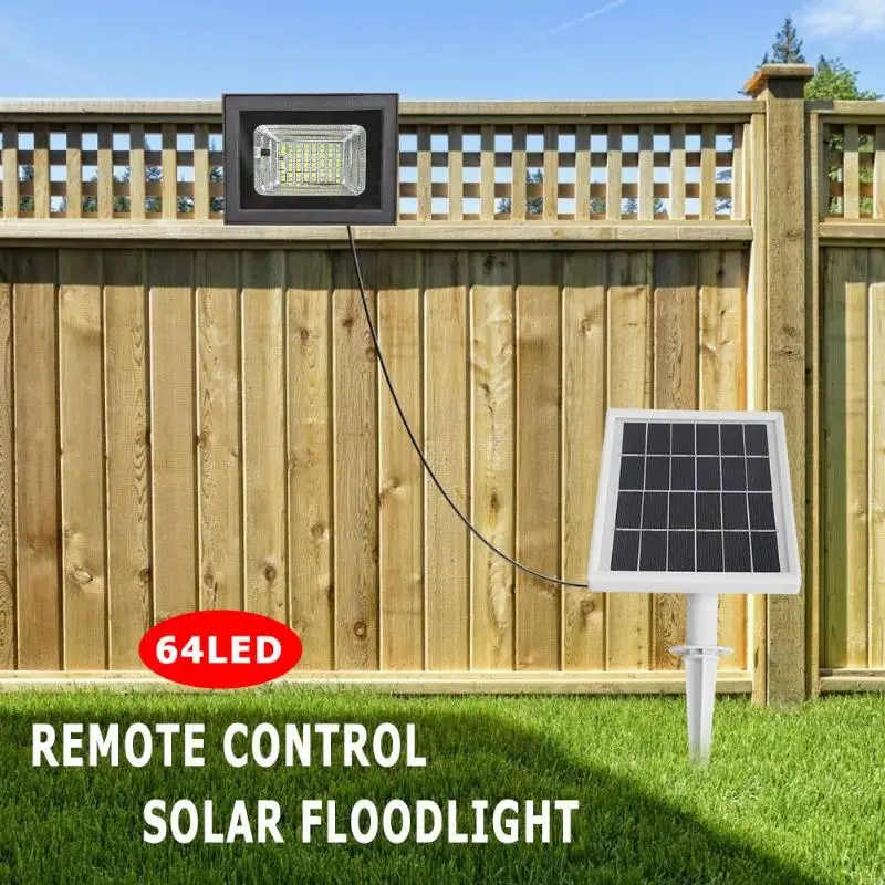 

42/64LED Solar Flood Light Outdoor Garden Street Lamp with Remote Control Waterproof Solar Floodlights LED Spotlight Garden Lamp