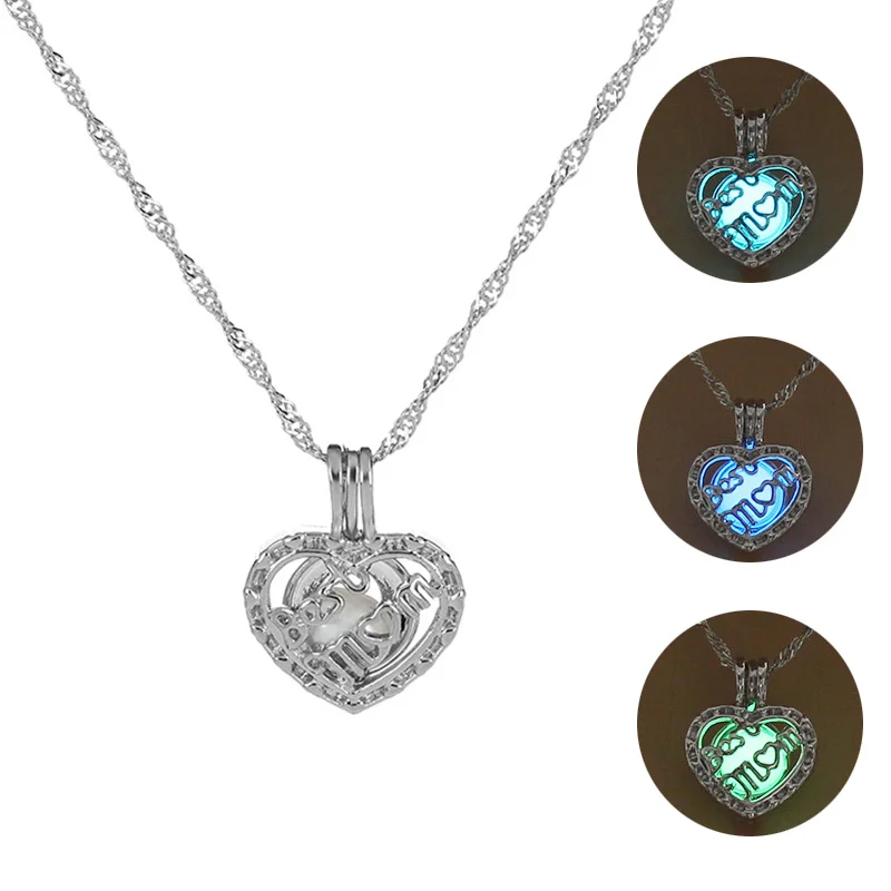 3 цвета светящееся каменное ожерелье Женская мода Снежинка светится в темноте ожерелье с кулоном Серебряное колье ювелирные изделия