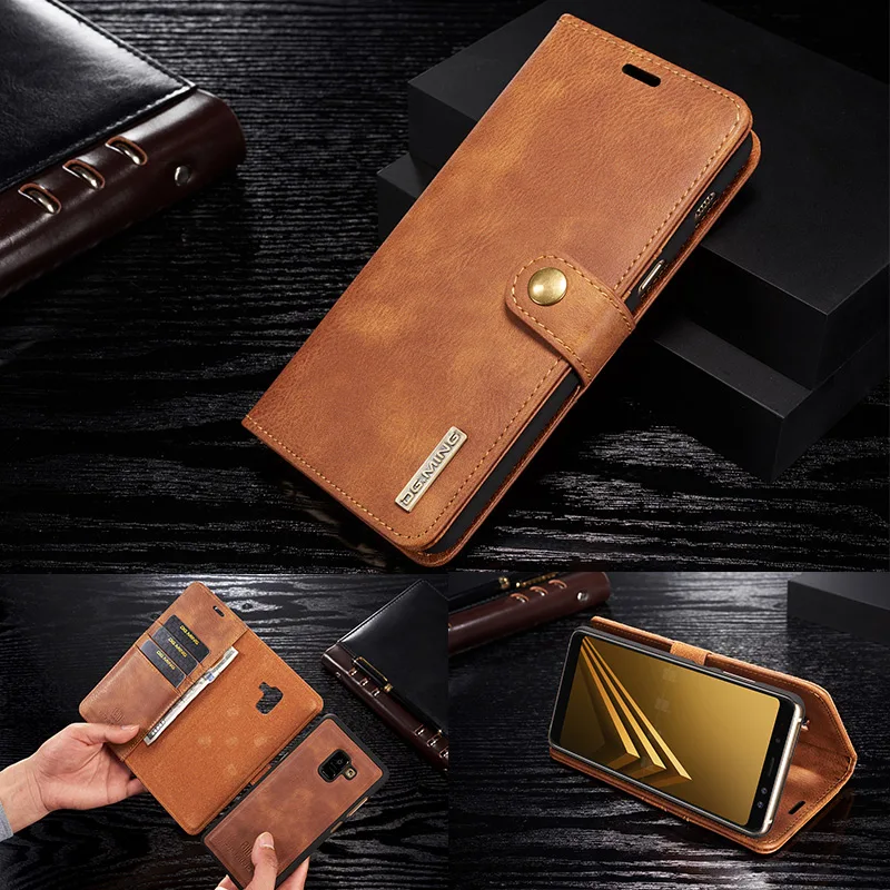 Кожаный Отделяемый чехол DG.MING для Galaxy S8 S9 S10 S20 Note 10 A50 A70 Магнитный бумажник Samsung Note20
