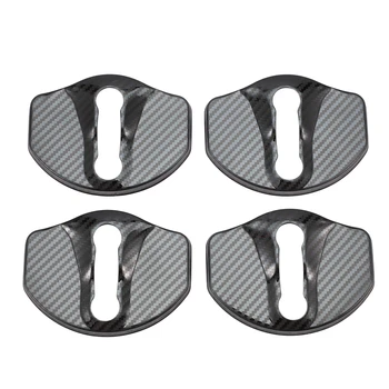 

for Tesla Model 3 Car Door Lock Stainless Steel Protection Cover Trim Black 4Pcs