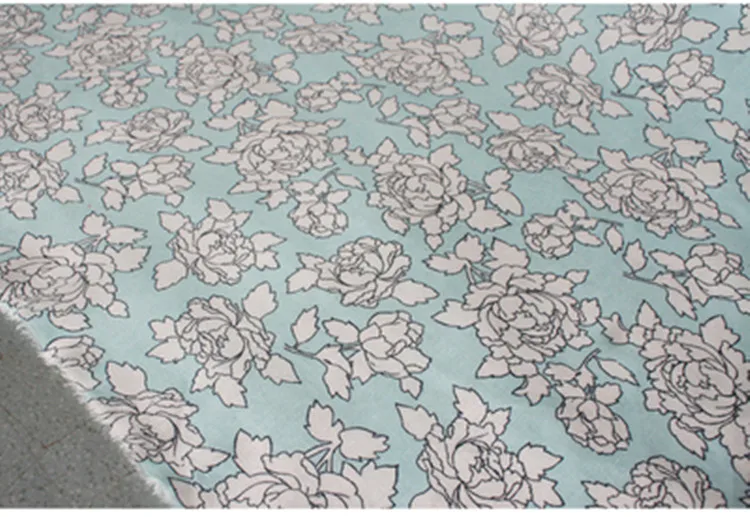 Полуметр Китай Ветер Ретро цветок Хлопок Лен с рисунком ткань для осенне-зимний чеонгам платье рубашка материал T715