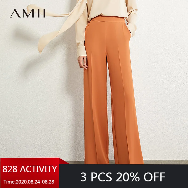AMII Minimalism Autumn OLstyle Fashion Solid Loose Wide Leg Women Pants Causal High Waist Female Long trousers 12030242 AMII Minimalism Autumn OLstyle Fashion Solid Loose Wide Leg Women Pants Causal High Waist Female Long trousers 12030242