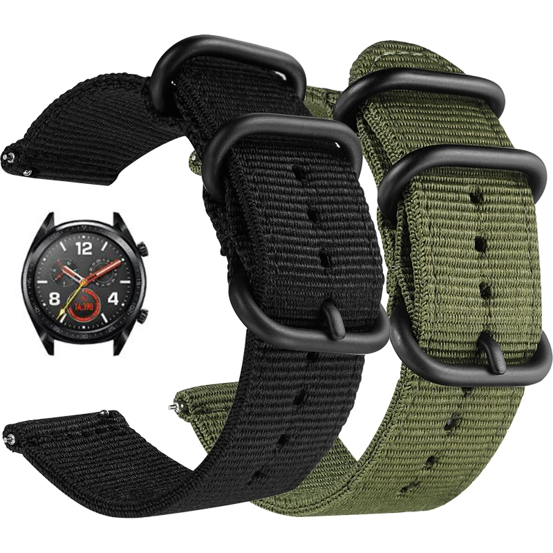 Ремешок нейлоновый парусиновый для смарт часов Xiaomi Huami Amazfit GTS сменный Браслет GTR 42