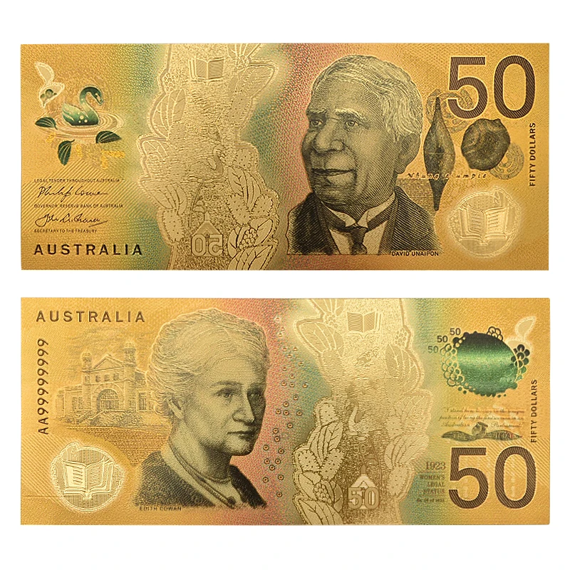 WR 5,10, 20,50, 100, австралийский доллар поддельные деньги золотые банкноты бумажные банкноты для оригинальных подарков Прямая поставка - Цвет: new 50