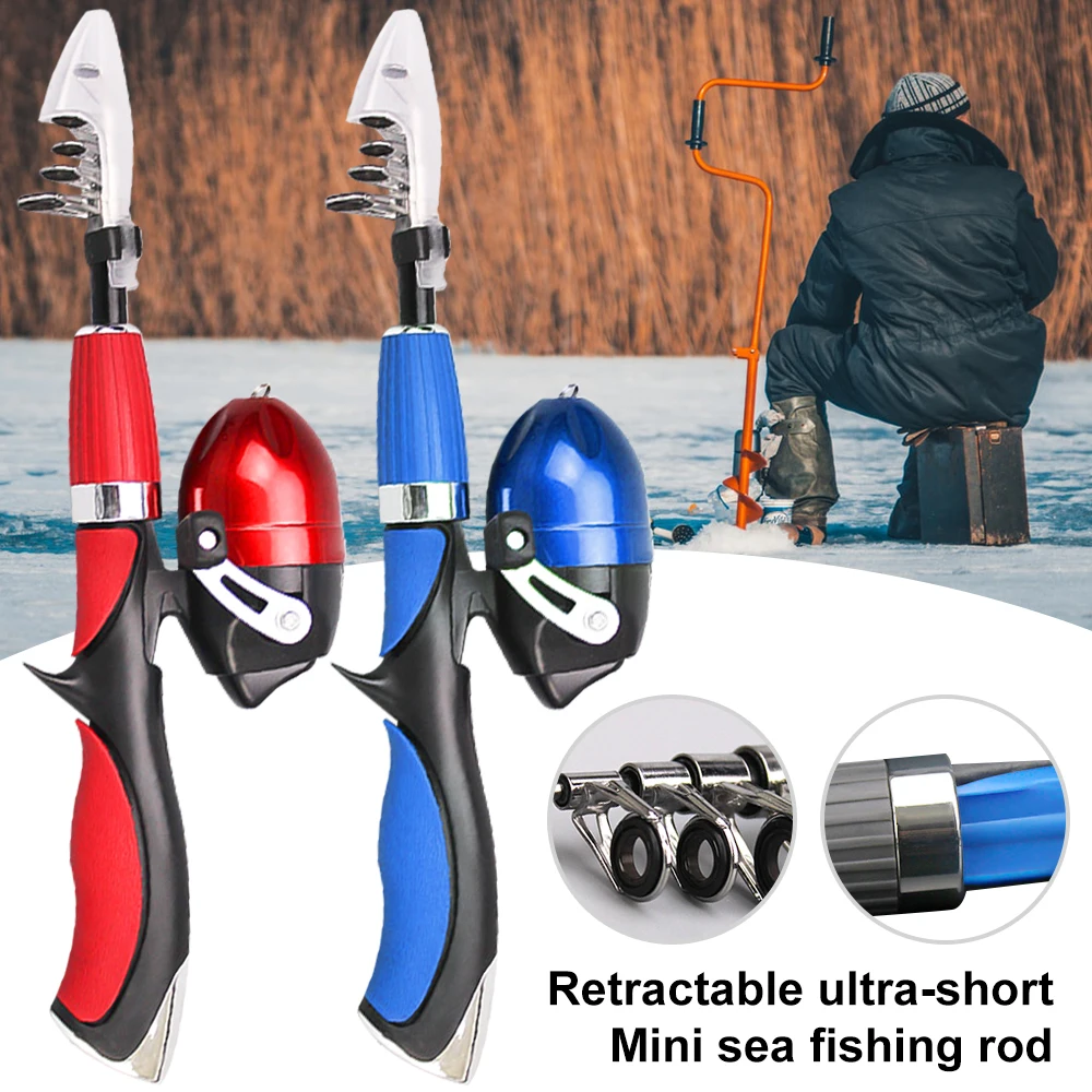

Portable Super Mini Telescopic Fishing Rod Carbon Fiber Travel winter Fishing Rod Sea Ultralight Fishing Tackle Set De Pesca1.4m