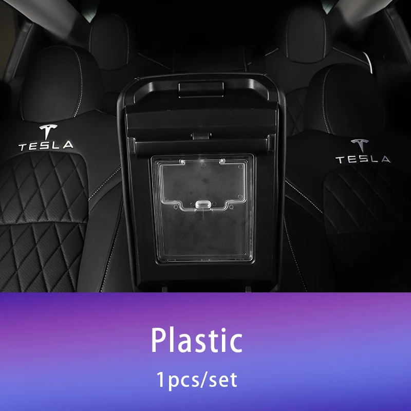 Подлокотник коробка для хранения для Tesla модель 3 аксессуары/автомобильные аксессуары модель 3 tesla три tesla модель 3 Органайзер/Аксессуары Модель 3 - Название цвета: transparent  1pcs